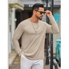 image:imageCOOFANDY Mens Long Sleeve Tee Shirts Crew Neck T Shirt Solid Casual Basic Tees Soft Stretch TShirtsLight Khaki