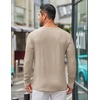 image:imageCOOFANDY Mens Long Sleeve Tee Shirts Crew Neck T Shirt Solid Casual Basic Tees Soft Stretch TShirtsLight Khaki