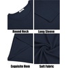 image:imageCOOFANDY Mens Long Sleeve Tee Shirts Crew Neck T Shirt Solid Casual Basic Tees Soft Stretch TShirtsNavy Blue