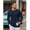 image:imageCOOFANDY Mens Long Sleeve Tee Shirts Crew Neck T Shirt Solid Casual Basic Tees Soft Stretch TShirtsNavy Blue