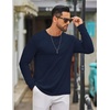 image:imageCOOFANDY Mens Long Sleeve Tee Shirts Crew Neck T Shirt Solid Casual Basic Tees Soft Stretch TShirtsNavy Blue