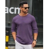 image:imageCOOFANDY Mens Long Sleeve Tee Shirts Crew Neck T Shirt Solid Casual Basic Tees Soft Stretch TShirtsPurple