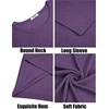 image:imageCOOFANDY Mens Long Sleeve Tee Shirts Crew Neck T Shirt Solid Casual Basic Tees Soft Stretch TShirtsPurple