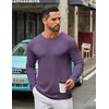 image:imageCOOFANDY Mens Long Sleeve Tee Shirts Crew Neck T Shirt Solid Casual Basic Tees Soft Stretch TShirtsPurple