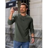 image:imageCOOFANDY Mens Long Sleeve Tee Shirts Heavy Weight Cotton Crew Neck TShirt Regular Fit Casual Basic TeesArmy Green