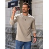 image:imageCOOFANDY Mens Long Sleeve Tee Shirts Heavy Weight Cotton Crew Neck TShirt Regular Fit Casual Basic TeesKhaki