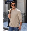 image:imageCOOFANDY Mens Long Sleeve Tee Shirts Heavy Weight Cotton Crew Neck TShirt Regular Fit Casual Basic TeesKhaki