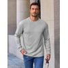 image:imageCOOFANDY Mens Long Sleeve Tee Shirts Heavy Weight Cotton Crew Neck TShirt Regular Fit Casual Basic TeesLight Grey