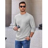 image:imageCOOFANDY Mens Long Sleeve Tee Shirts Heavy Weight Cotton Crew Neck TShirt Regular Fit Casual Basic TeesLight Grey