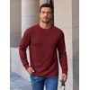image:imageCOOFANDY Mens Long Sleeve Tee Shirts Heavy Weight Cotton Crew Neck TShirt Regular Fit Casual Basic TeesWine Red