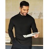 image:imageCOOFANDY Mens Mock Neck Shirts Fleece Long Sleeve Tops Basic Pullover TShirts2 PcsblackNavy Blue