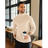 image:imageCOOFANDY Mens Mock Neck Shirts Fleece Long Sleeve Tops Basic Pullover TShirtsApricot