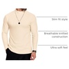 image:imageCOOFANDY Mens Mock Neck Shirts Fleece Long Sleeve Tops Basic Pullover TShirtsApricot