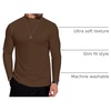 image:imageCOOFANDY Mens Mock Neck Shirts Fleece Long Sleeve Tops Basic Pullover TShirtsBrown
