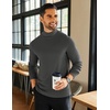 image:imageCOOFANDY Mens Mock Neck Shirts Fleece Long Sleeve Tops Basic Pullover TShirtsDark Grey