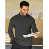 image:imageCOOFANDY Mens Mock Neck Shirts Fleece Long Sleeve Tops Basic Pullover TShirtsDark Grey