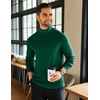 image:imageCOOFANDY Mens Mock Neck Shirts Fleece Long Sleeve Tops Basic Pullover TShirtsGreen