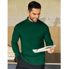 image:imageCOOFANDY Mens Mock Neck Shirts Fleece Long Sleeve Tops Basic Pullover TShirtsGreen