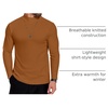 image:imageCOOFANDY Mens Mock Neck Shirts Fleece Long Sleeve Tops Basic Pullover TShirtsLight Brown