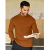 image:imageCOOFANDY Mens Mock Neck Shirts Fleece Long Sleeve Tops Basic Pullover TShirtsLight Brown