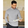 image:imageCOOFANDY Mens Mock Neck Shirts Fleece Long Sleeve Tops Basic Pullover TShirtsLight Grey