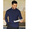 image:imageCOOFANDY Mens Mock Neck Shirts Fleece Long Sleeve Tops Basic Pullover TShirtsNavy Blue