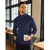 image:imageCOOFANDY Mens Mock Neck Shirts Fleece Long Sleeve Tops Basic Pullover TShirtsNavy Blue