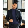 image:imageCOOFANDY Mens Mock Neck Shirts Fleece Long Sleeve Tops Basic Pullover TShirtsNavy Blue