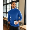image:imageCOOFANDY Mens Mock Neck Shirts Fleece Long Sleeve Tops Basic Pullover TShirtsRoyal Blue