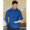 image:imageCOOFANDY Mens Mock Neck Shirts Fleece Long Sleeve Tops Basic Pullover TShirtsRoyal Blue