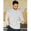 image:imageCOOFANDY Mens Mock Neck Shirts Fleece Long Sleeve Tops Basic Pullover TShirtsWhite