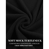 image:imageCOOFANDY Mens Mock Neck TShirts Short Sleeve Ribbed Knit Shirt Soft Tee Shirt Casual Basic TopsAblack