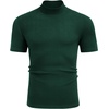 image:imageCOOFANDY Mens Mock Neck TShirts Short Sleeve Ribbed Knit Shirt Soft Tee Shirt Casual Basic TopsGreen