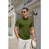 image:imageCOOFANDY Mens Mock Turtleneck Sweater Short Sleeve Casual Knitted TShirts Thermal Tops Solid Basic TeeArmy Green