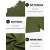 image:imageCOOFANDY Mens Mock Turtleneck Sweater Short Sleeve Casual Knitted TShirts Thermal Tops Solid Basic TeeArmy Green