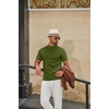 image:imageCOOFANDY Mens Mock Turtleneck Sweater Short Sleeve Casual Knitted TShirts Thermal Tops Solid Basic TeeArmy Green