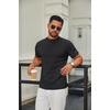 image:imageCOOFANDY Mens Mock Turtleneck Sweater Short Sleeve Casual Knitted TShirts Thermal Tops Solid Basic TeeBlack