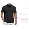 image:imageCOOFANDY Mens Mock Turtleneck Sweater Short Sleeve Casual Knitted TShirts Thermal Tops Solid Basic TeeBlack