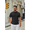 image:imageCOOFANDY Mens Mock Turtleneck Sweater Short Sleeve Casual Knitted TShirts Thermal Tops Solid Basic TeeBlack