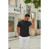 image:imageCOOFANDY Mens Mock Turtleneck Sweater Short Sleeve Casual Knitted TShirts Thermal Tops Solid Basic TeeBlack