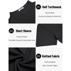 image:imageCOOFANDY Mens Mock Turtleneck Sweater Short Sleeve Casual Knitted TShirts Thermal Tops Solid Basic TeeBlack