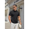image:imageCOOFANDY Mens Mock Turtleneck Sweater Short Sleeve Casual Knitted TShirts Thermal Tops Solid Basic TeeBlack