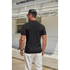 image:imageCOOFANDY Mens Mock Turtleneck Sweater Short Sleeve Casual Knitted TShirts Thermal Tops Solid Basic TeeBlack