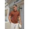 image:imageCOOFANDY Mens Mock Turtleneck Sweater Short Sleeve Casual Knitted TShirts Thermal Tops Solid Basic TeeCamel