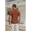 image:imageCOOFANDY Mens Mock Turtleneck Sweater Short Sleeve Casual Knitted TShirts Thermal Tops Solid Basic TeeCamel
