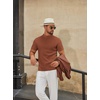 image:imageCOOFANDY Mens Mock Turtleneck Sweater Short Sleeve Casual Knitted TShirts Thermal Tops Solid Basic TeeCamel