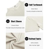 image:imageCOOFANDY Mens Mock Turtleneck Sweater Short Sleeve Casual Knitted TShirts Thermal Tops Solid Basic TeeCream White