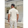 image:imageCOOFANDY Mens Mock Turtleneck Sweater Short Sleeve Casual Knitted TShirts Thermal Tops Solid Basic TeeCream White