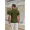 image:imageCOOFANDY Mens Mock Turtleneck Sweater Short Sleeve Casual Knitted TShirts Thermal Tops Solid Basic TeeDark Green