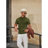 image:imageCOOFANDY Mens Mock Turtleneck Sweater Short Sleeve Casual Knitted TShirts Thermal Tops Solid Basic TeeDark Green
